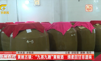 广西广播电视台新闻频道播出 黄姚古镇：“九蒸九晒”黄精酒 绵柔回甘非遗味